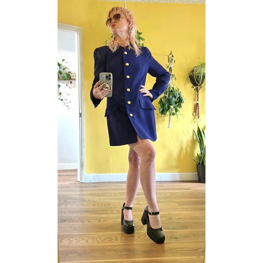 Vintage Mod Mini Dress Long Sleeve Jacket
